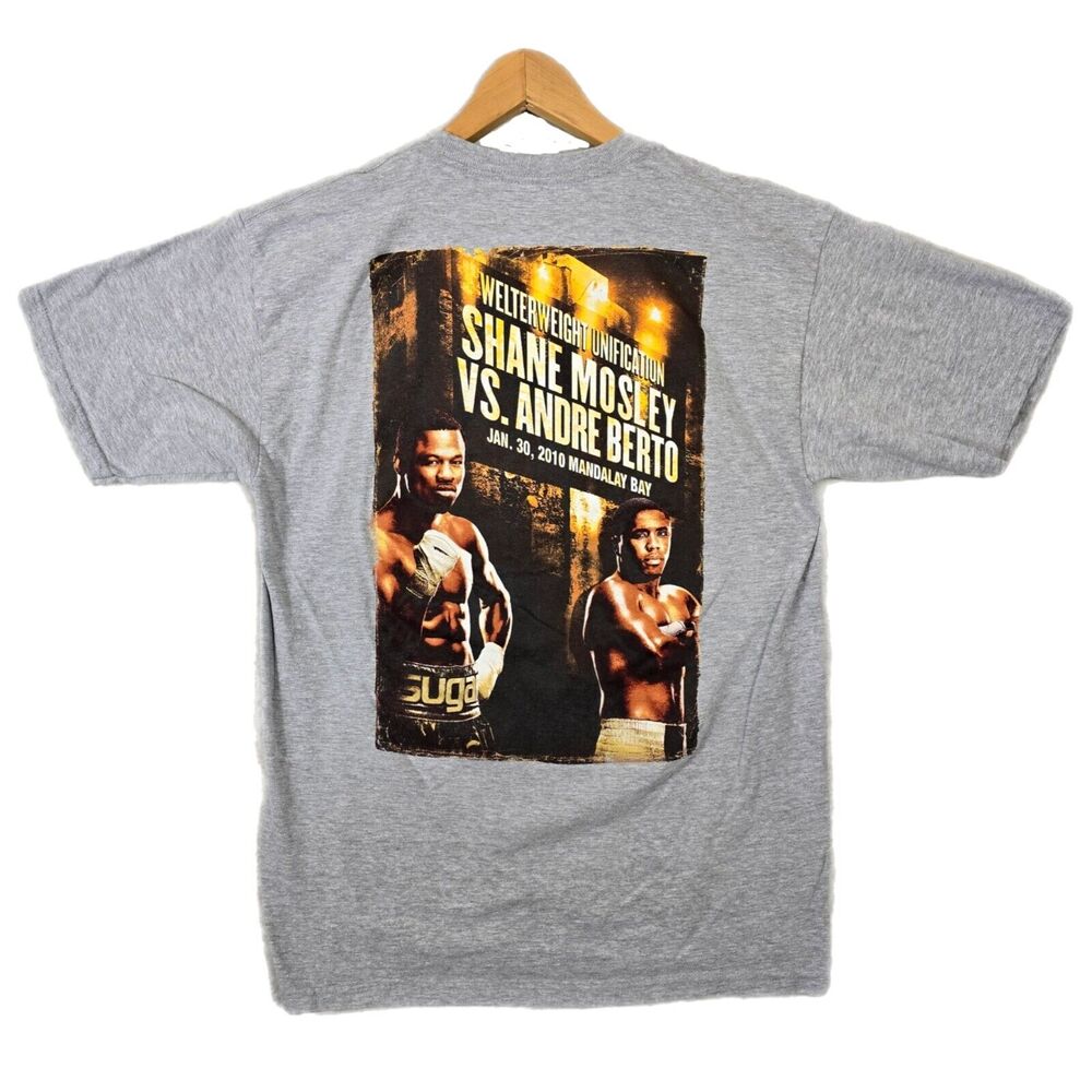 Shane Mosley Andre Berto Shirt Mens Large Cancelled Boxing Fight Tee 2010 Vegas